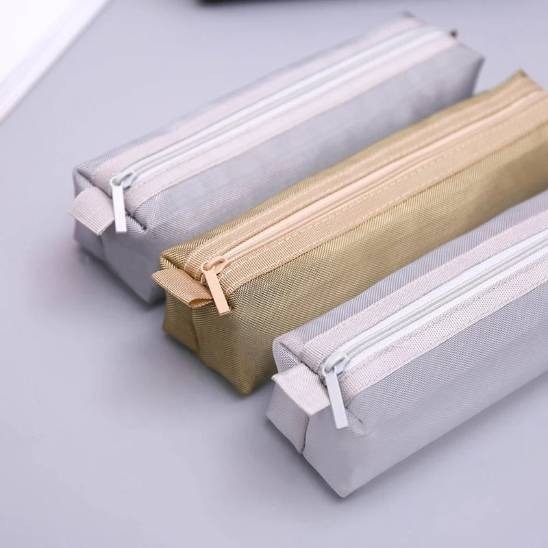 

Simple Transparent Mesh Pencil Case Office Student Pencil Cases Nylon School Learning Supplies Pen Box