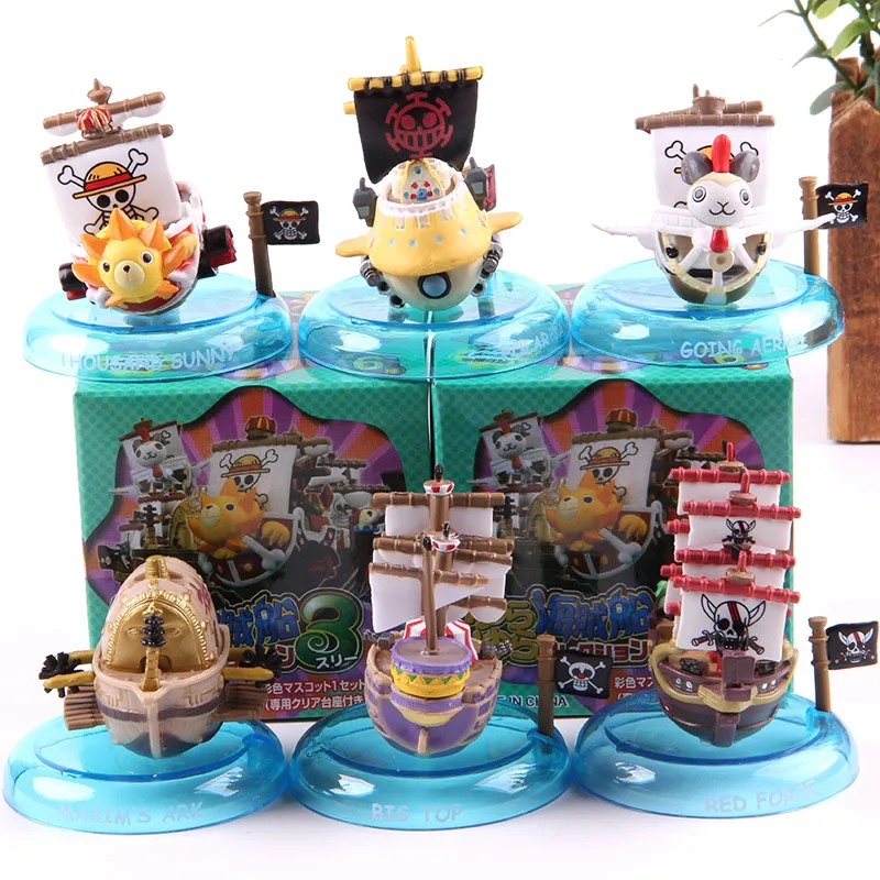 

6pcs/set Anime Pirate Ship One Piece Ship Thousand Sunny Going Merry Pirate Boat Action Figure One Piece PVC Collection Toys