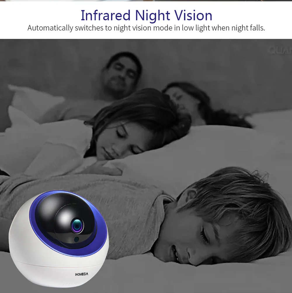 INQMEGA беспроводная камера с космическим шариком, Wi-Fi Сетевая камера дистанционного мониторинга, домашняя HD камера ночного видения, вращающаяся шариковая машина