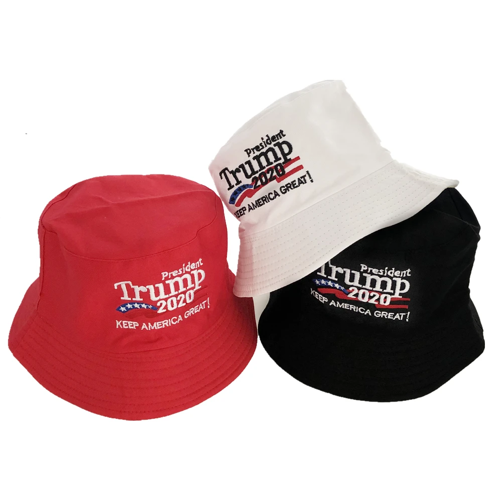 Unisex Outdoor HOT Trump 2020 Keep America Great Again Hat Red White Bucket Hat Printing Fisherman Cap gorras