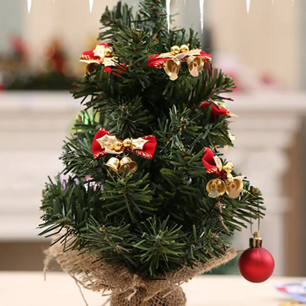 12pcs christmas festival mini bow with bells christmas tree