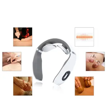 

Electric Pulse Neck Massager 3D Cervical Vertebra Treatment Device Therapy Pain Relief Portable With Electrode Patch 15 Speed