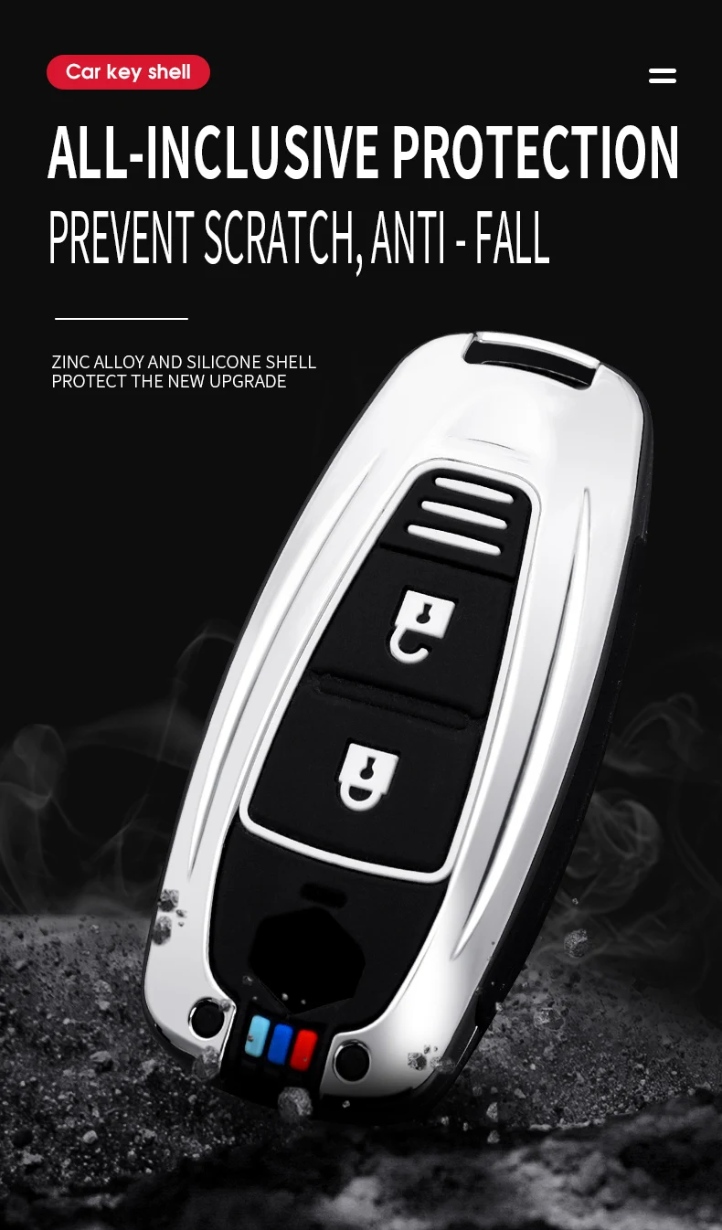 Custodia Smart Key Shell per auto in lega di zinco per Suzuki Vitara Swift Ignis Kizashi SX4 Baleno Ertiga 2016 2017 2018 2019 portachiavi - H5aecd793bc974c8684d905277192eafdn