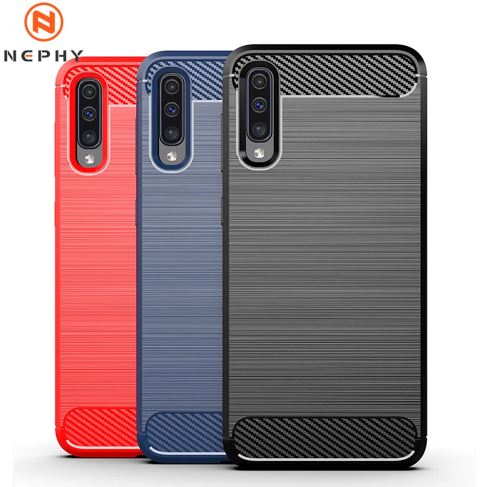 Мягкий чехол из углеродного волокна для Samsung Galaxy A10 A20 A20E A30 A40 A50 A70 S8 S9 S10 Plus Note 8 9 10