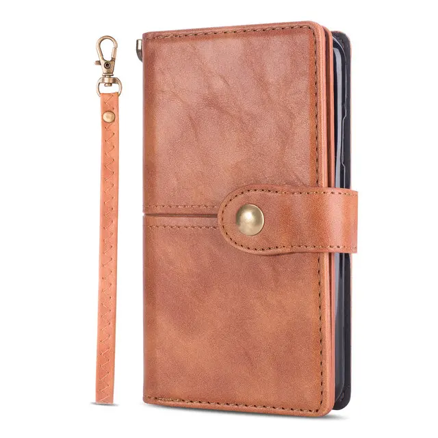 Коричневый Многофункциональный кошелек Etui для Coque iPhone 11Pro, чехол для iPhone 11 Pro Max, чехол-книжка для iPhone 11 Pro Max, Роскошный чехол - Цвет: Коричневый