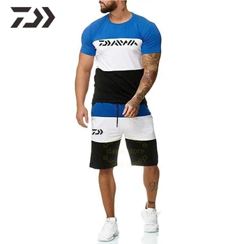 

Daiwa Clothing for Fishing Suit Men Breathable Summer Fishing T Shirt Short Fishing Pants Men Patchwork O-neck Fishing Clothes