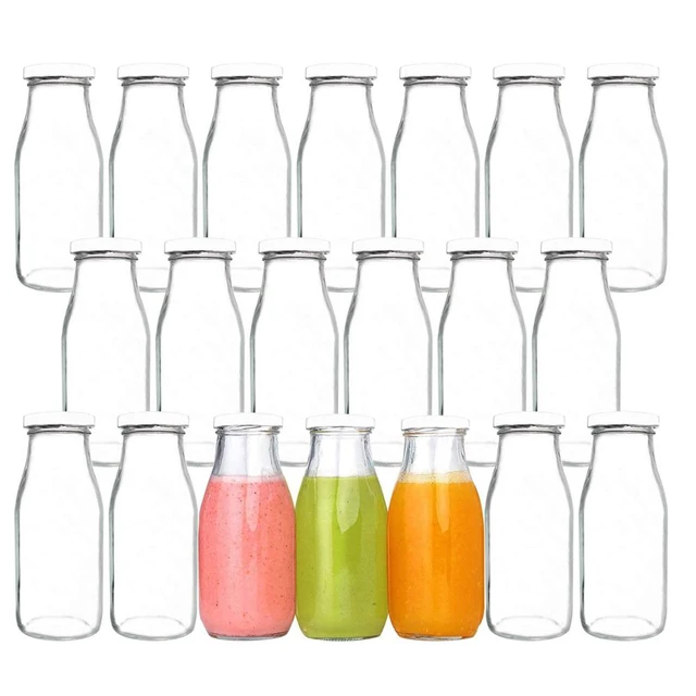 Glass Milk Bottles with Reusable Metal Twist Lids for Beverage Glassware  and Drinkware Parties, Weddings, BBQ, Picnics - AliExpress