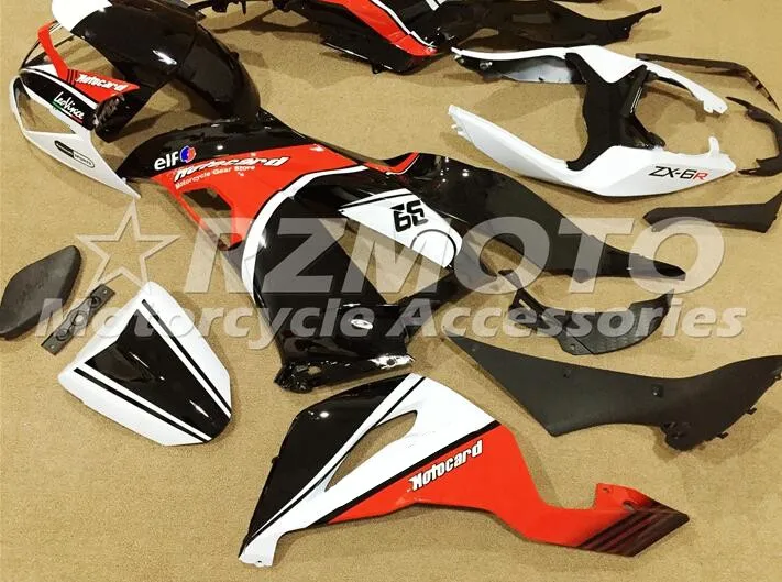 ABS Полный комплект обтекателя подходит для Kawasaki ZX6R 2013 Обтекатели ZX-6R ниндзя 636 599 красного и черного цвета