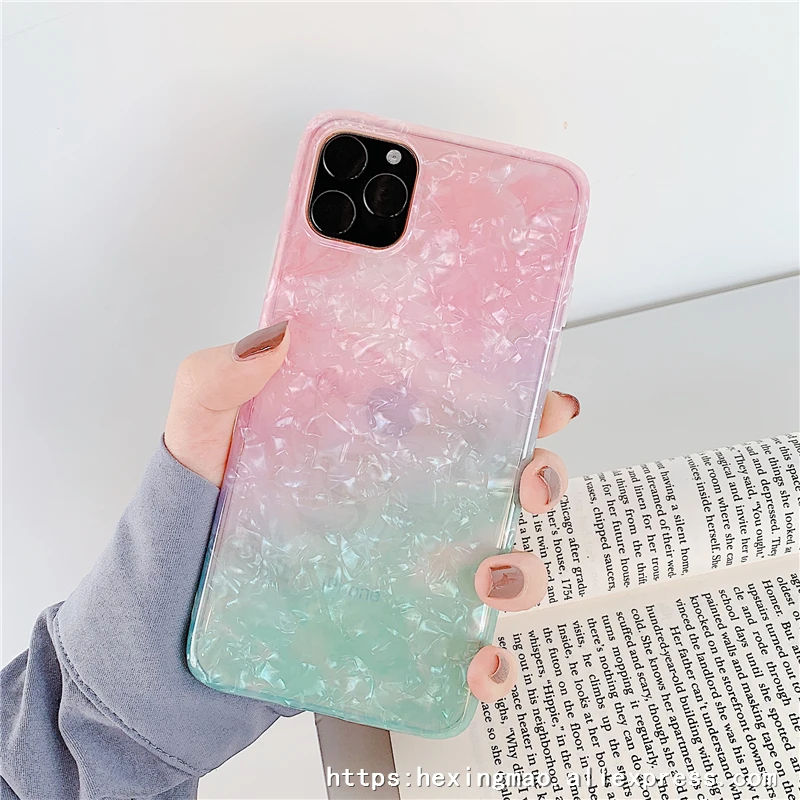 Градиентный цвет оболочка зернистый чехол для телефона для iphone 11promax XR XSMAX чехол для iphone 7 6S 6 8 Plus гриль Стиль задняя крышка чехол s