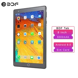 BDF – tablette Pc de 8 pouces, Android 9.0, Quad Core, réseau 3G, Google Play, 2 go de RAM, 32 go de ROM, double caméra, WiFi, double SIM, téléphone 