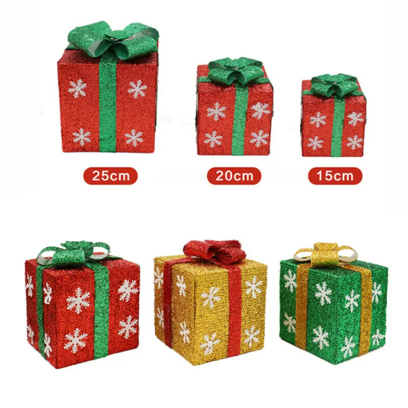 Качественный Рождественский подарок коробка большая рождественская подарочная упаковка коробки красная лента крышки подарочные коробки