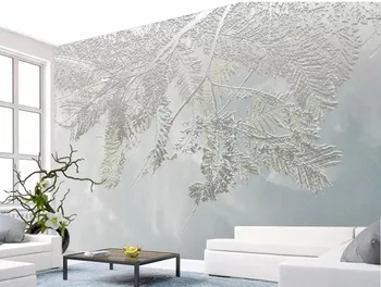 

CJSIR Custom Wallpaper Silver Leaf Watercolor Style Nordic Minimalist TV Background Wall Home Decoration Murals 3d Wallpaper