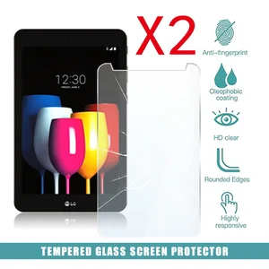 2Pcs Tablet Tempered Glass Screen Protector Cover for LG G Pad IV 8.0 Tablet Full Coverage Anti-Scratch Explosion-Proof Screen