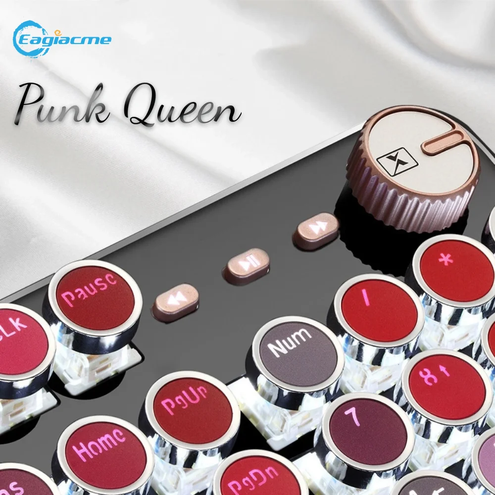Mechnical Gamer Keyboard 108 Keys Punk Gaming Keyboard MX Blue Switch Girls Lipstick Keyboard Wired USB Keyboard For PC/Laptop