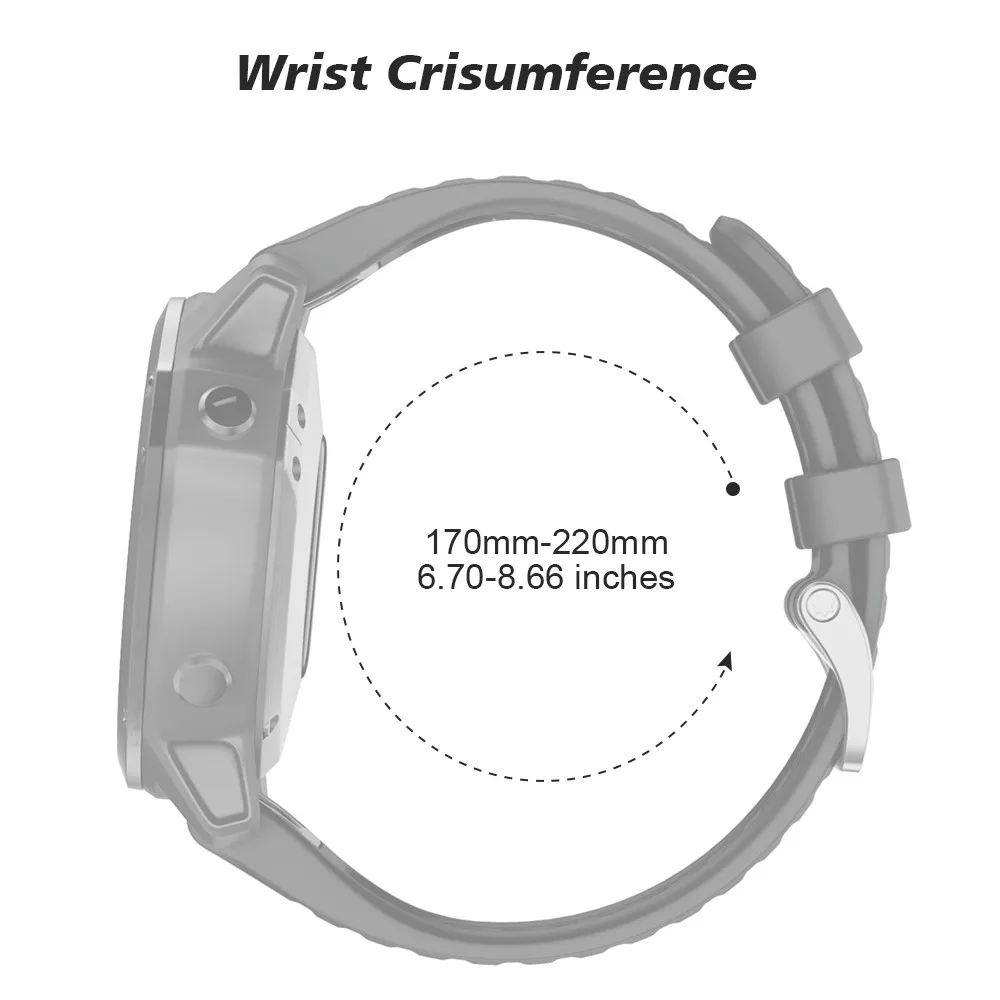 26mm 22mm Band For Garmin Fenix 6X 6X Pro 5X 3 Soft Silicone Strap with Quick 5