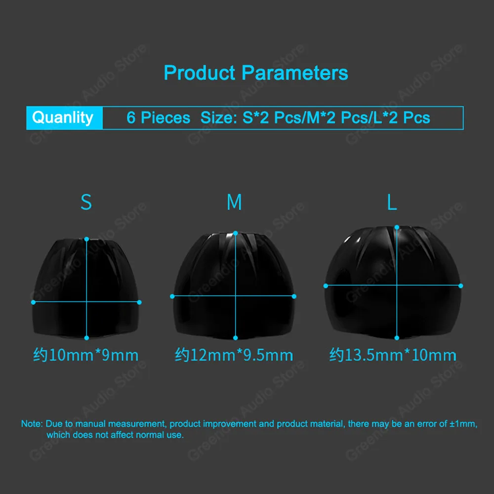 Original KZ Silicone Eartips 3 Pairs(6pcs) L M S In Ear Earbuds Ear Sleeve Earpads for KZ ZST ZSN pro for Xiaomi Redmi Airdots