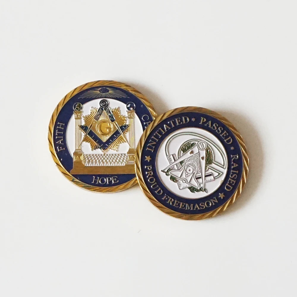 

Freemason Souvenir Masonic Metal coins Commemorative Medal souvenir Gold plated mason freemason