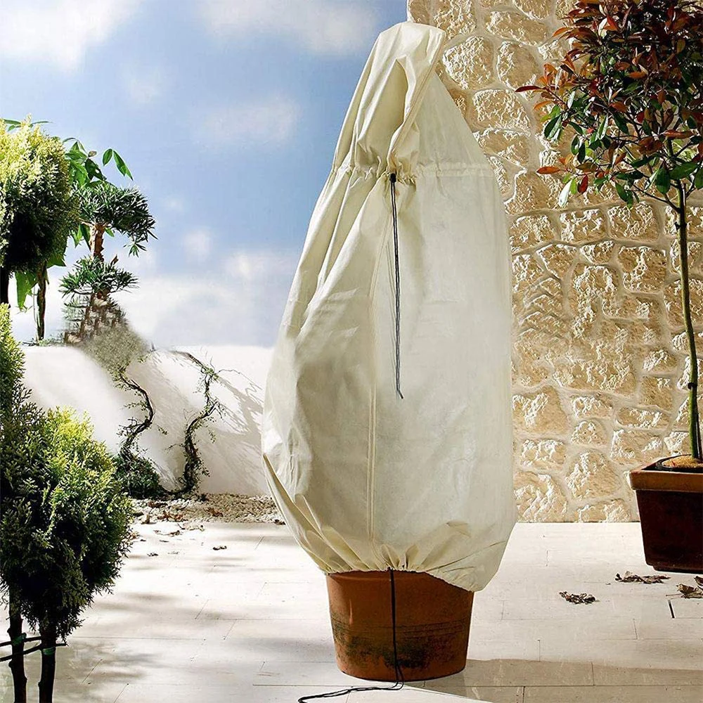 Breathable Frost-proof Winter Plant Protective Cover Bush Bag for Frost Protection Yard Garden Tree Shrub Drawstring design