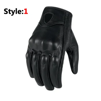 

Retro Pursuit Perforated Real Leather Motorcycle Gloves guantes Waterproof Gloves Motorcycle Protective Gears Motocross Glove