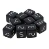 10 pièces D6 dés Six faces meurent noir avec des chiffres blancs dés à bords carrés pour le Club de fête drôle Pub Board RPG jeu de jeu 16mm ► Photo 1/6