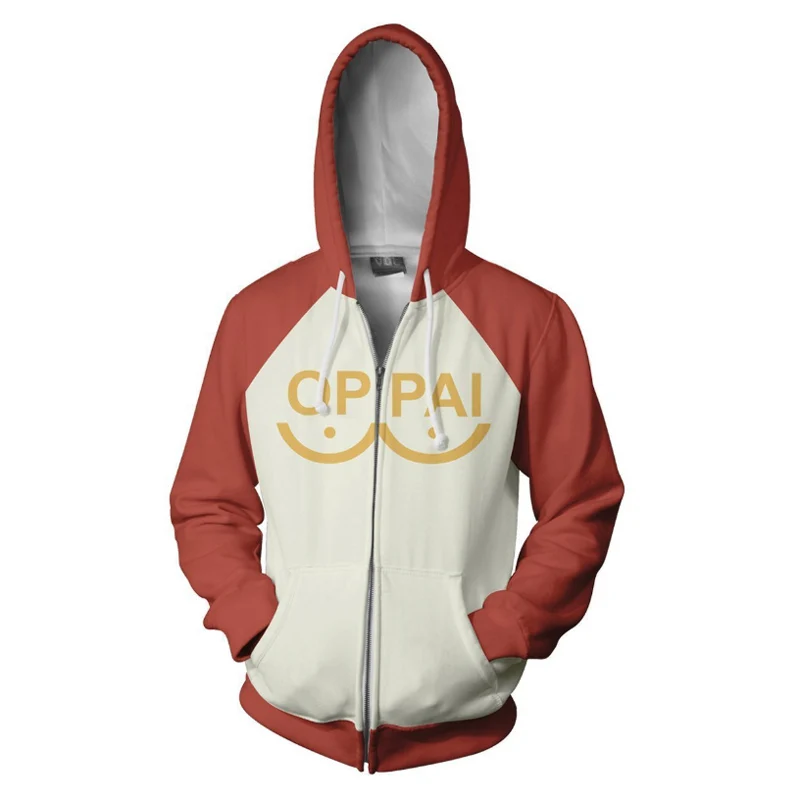 

Anime One Punch Man Angels of Death Hoodie Saitama Oppai Sensi Zack Print Sweatshirt Thin Zipper Coat Hoodies Outerwear