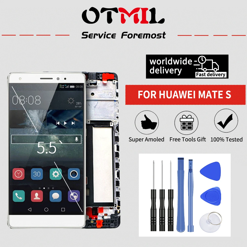 

5.5"For HUAWEI Mate S LCD Display Touch Screen Digitizer with Frame For Huawei MATES CRR-UL00 CRR-UL20 CRR-TL00 CRR-CL00 CRR-L09