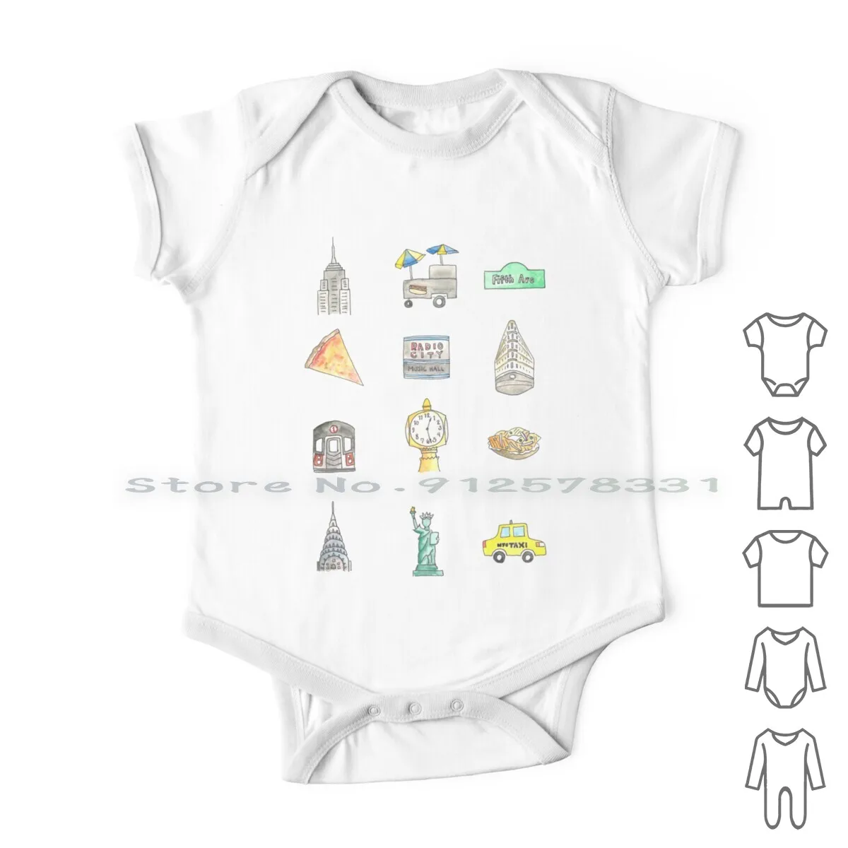 

New York City Icons Newborn Baby Clothes Rompers Cotton Jumpsuits New York City Nyc Big Empire State Building Concrete Jungle