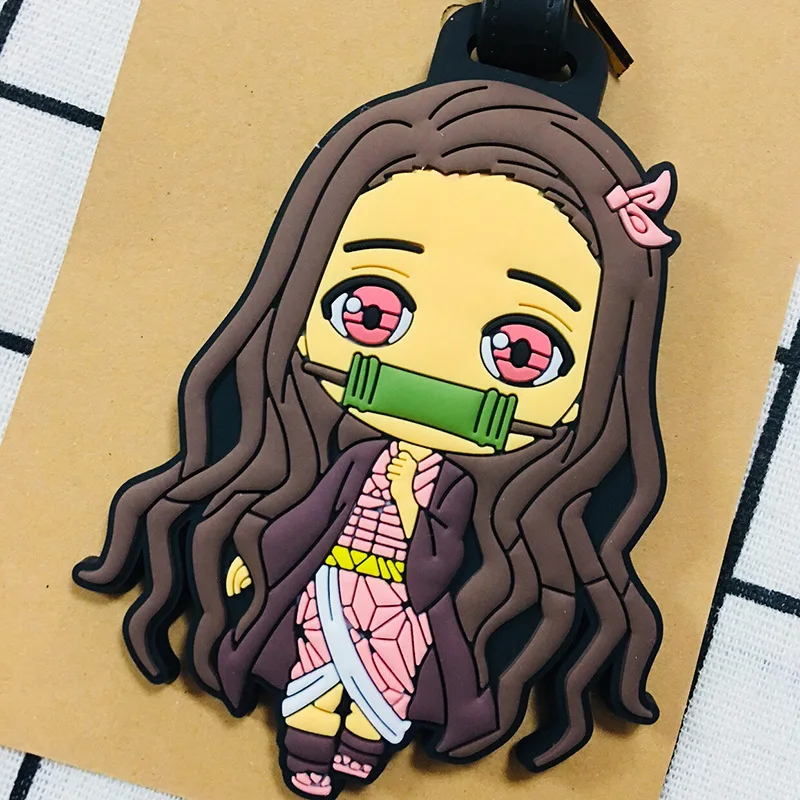 Kimetsu no Yaiba аниме аксессуары для путешествий багажная бирка Морти чемодан ID адрес портативный держатель тегов багажная этикетка Новинка
