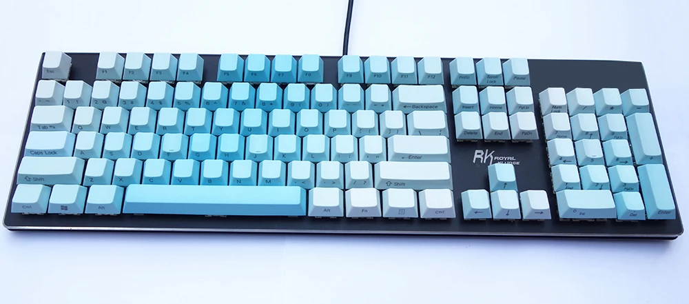 NPKC толстый PBT небесно голубой градиент Keycaps ANSI Layout Fit Kailh Gateron Cherry MX переключатели
