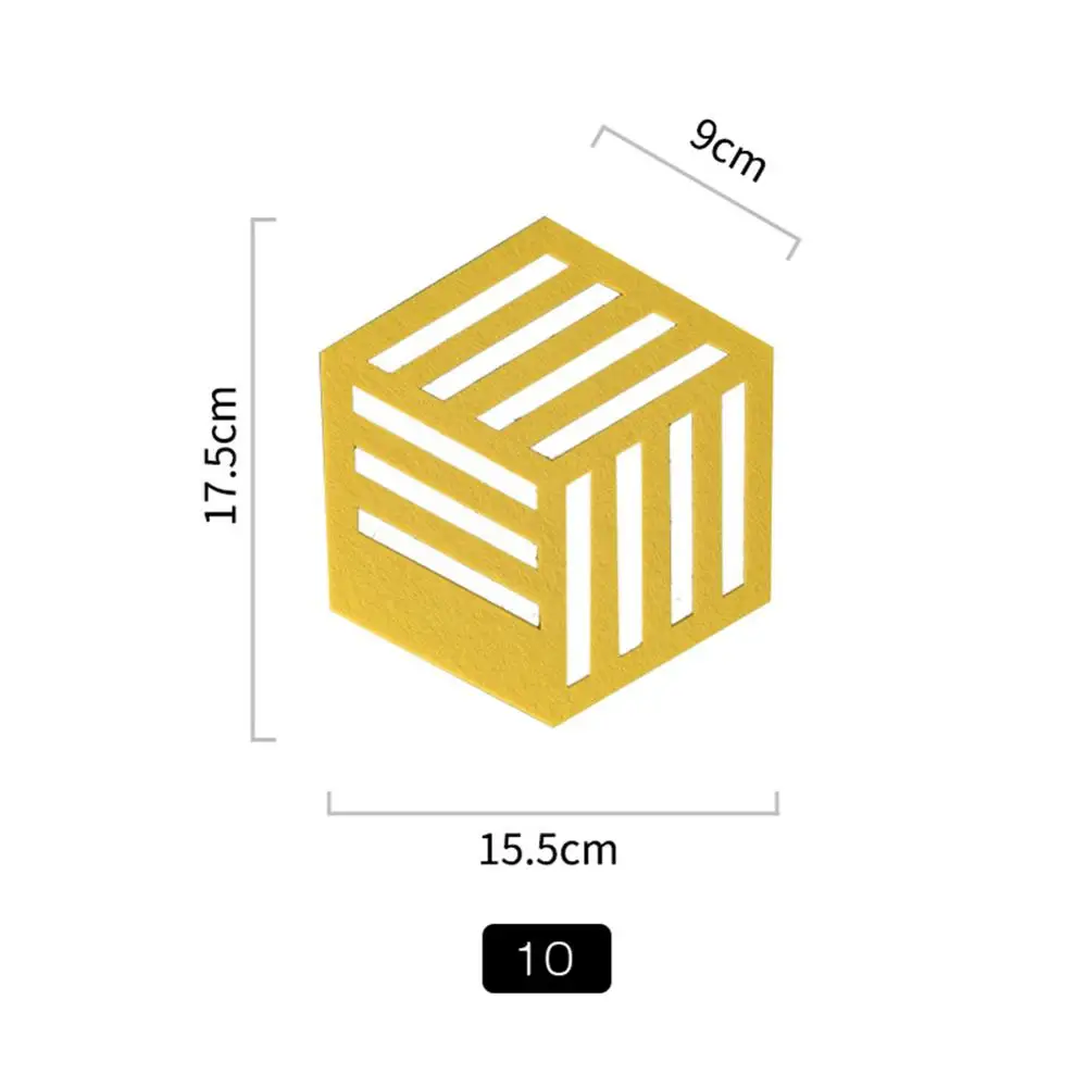 Шикарные скандинавские силиконовые войлочные подставки, чашки, шестигранные коврики, коврик, термоизолированная чаша, столовые приборы, домашний декор, настольный японский простой Настольный коврик - Цвет: E-Yellow 15.5-17.5