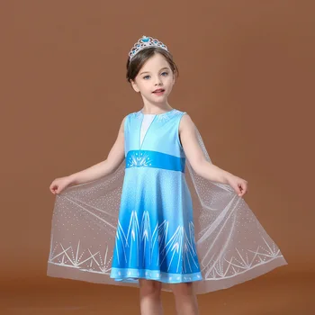 

Princess Baby Dress Girls Carnival Costume with Cloak 2-8Years Old Girls Dress for Children Party Sleeveless Dresses