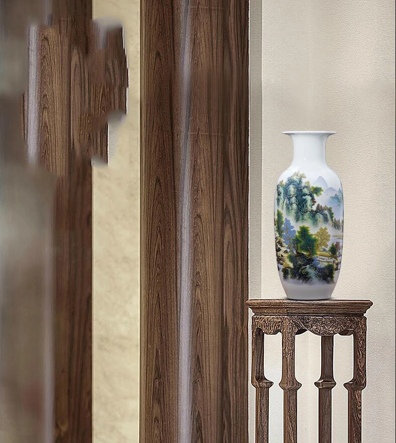 Китайский дзиндэжэнь керамические вазы с орнаментом синий и белый фарфор предметы интерьера дома гостиной фигурки Аксессуары декор