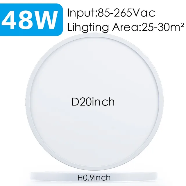 20inch Large Bedroom Ceiling Led Ceiling Lamps Room Lights Lighting Fixture Ultrathin Led Ceiling Light For Living Room kitchen White-20inch-48W