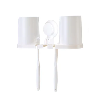 

1 Pc Toothbrush Holder Punch-free Toothbrush Wall Mount Suction Toothpaste Stand Bathroom Organizer for Hotel Home