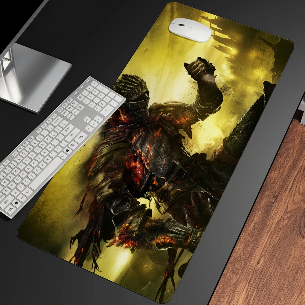 Anime Padrão Dark Soul Paisagem Grande Gaming Desk Pad hd Print Computador Gamer Bloqueio Borda Mats Xxl - Imagem 3