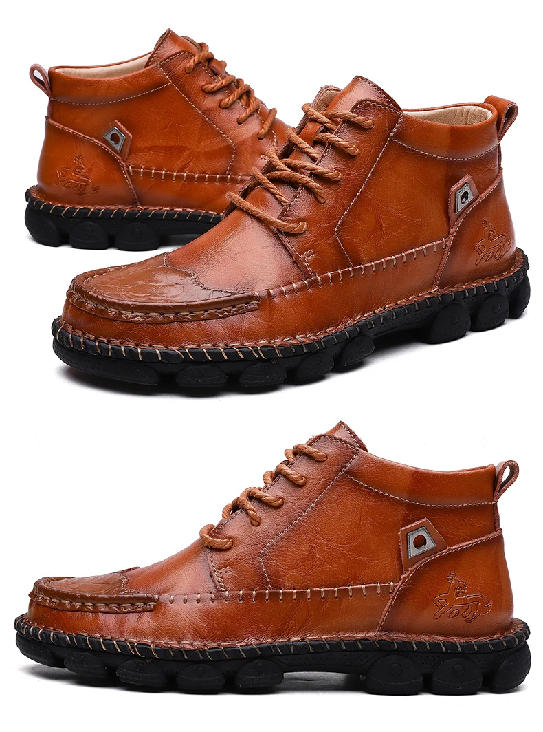 ZUNYU/Новые мужские кожаные ботинки Осень-зима удобные мужские ботинки в байкерском стиле, обувь, резиновые ботильоны Мужская обувь Размер 38-48