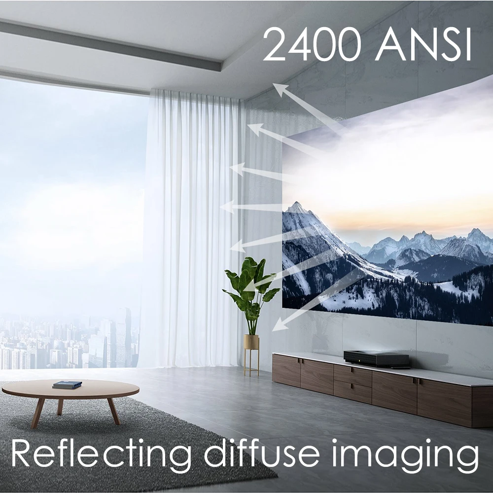 Лазерный проектор Fengmi 4K Cinema Pro 2400 ANSI с 8 точечной трапециевидной коррекцией