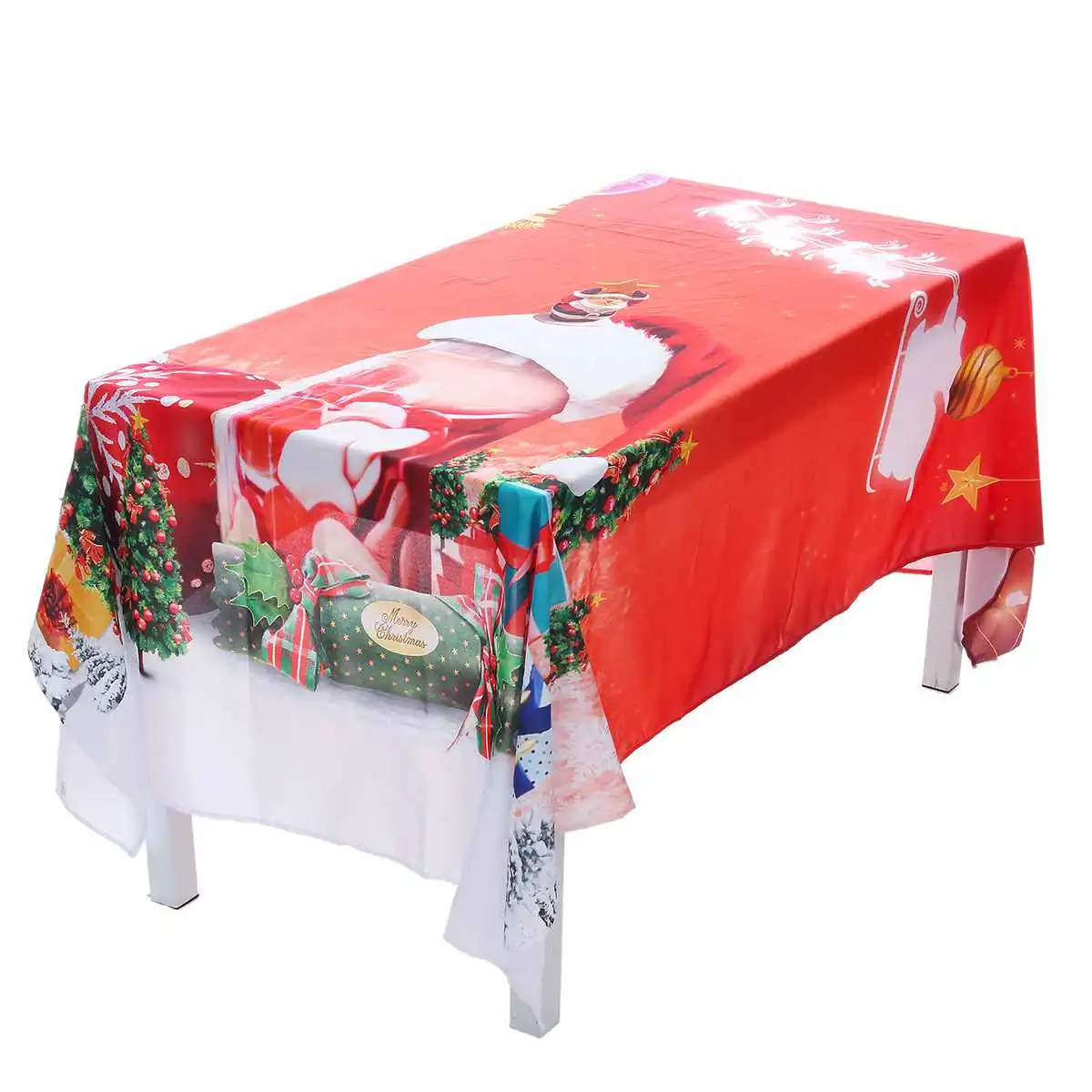 Christmas Table 260 Водонепроницаемый Рождественский стул скатерть сильная тяга мягкая гладкая полиэфирная ткань 3D печатная скатерть/крышка стула - Цвет: Christmas Table 260