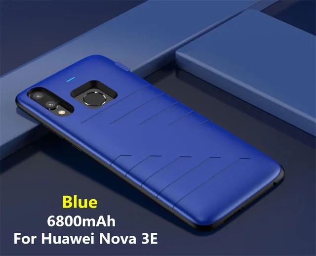 Blue For Nova 3E 6800 мАч запасная крышка зарядного устройства для huawei Nova 3E power Bank чехол Высококачественный чехол для портативного аккумулятора для huawei P20 Lite - Цвет: Blue For Nova 3E