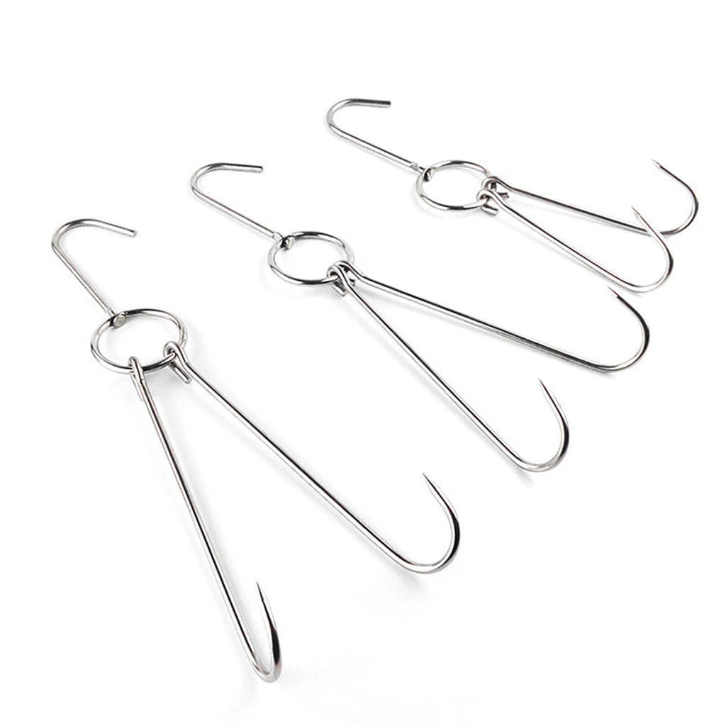 Stainless Steel Meat Hooks Hanging Ring - Butcher, Farmer, Chef Metal Meat Hook