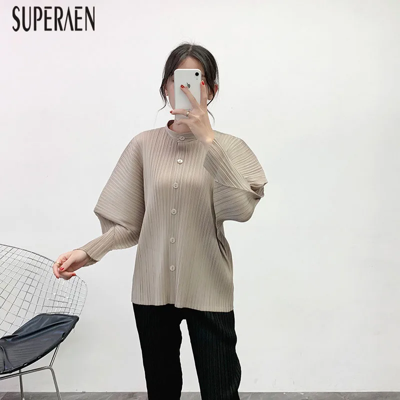 SuperAen, Европейская мода, женская куртка, осень и зима, новые дикие женские куртки, одноцветные, однобортные, женская одежда