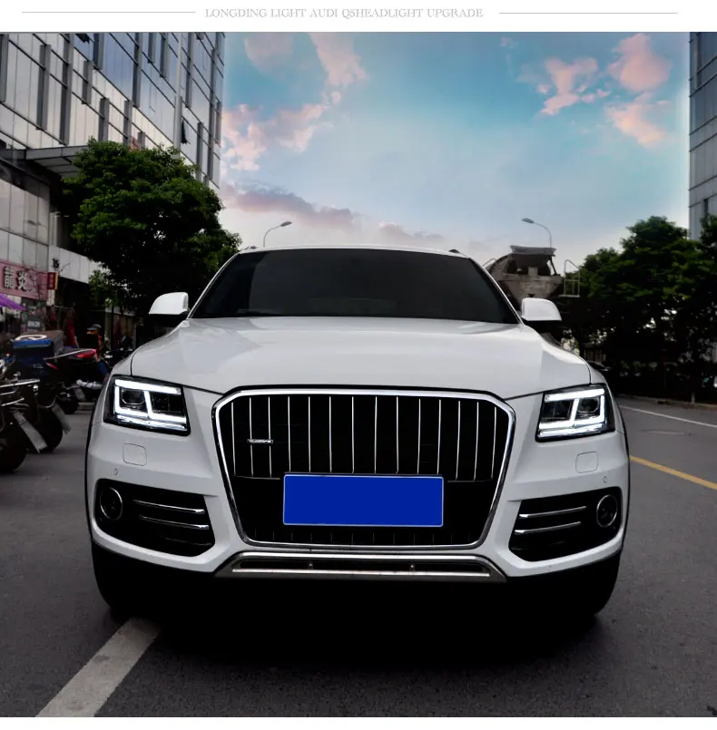 Автомобильный стильный головной фонарь для Audi-Q5 2009- светодиодный чехол для фар для Q5 все светодиодный Двойной Луч би-светодиодный объектив