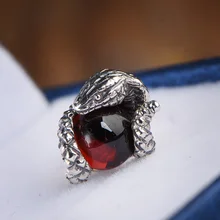 

Personality Silver Color Snake Shape Red Gems Stone Stud Earrings for Men's and Wome's Punk Snake Earrings Party Jewelry