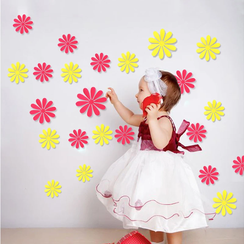 12 шт. декоративные наклейки на стену в виде цветов для детской комнаты | Дом и сад