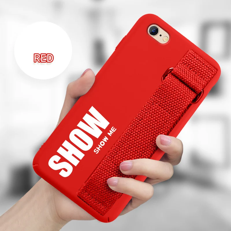Чехол для iPhone 11 Pro Max 11Pro XS XR 8 7 6 6S Plus чехол Мягкая силиконовая матовая задняя крышка ремешок чехол для телефона Funda Caphina - Цвет: Red