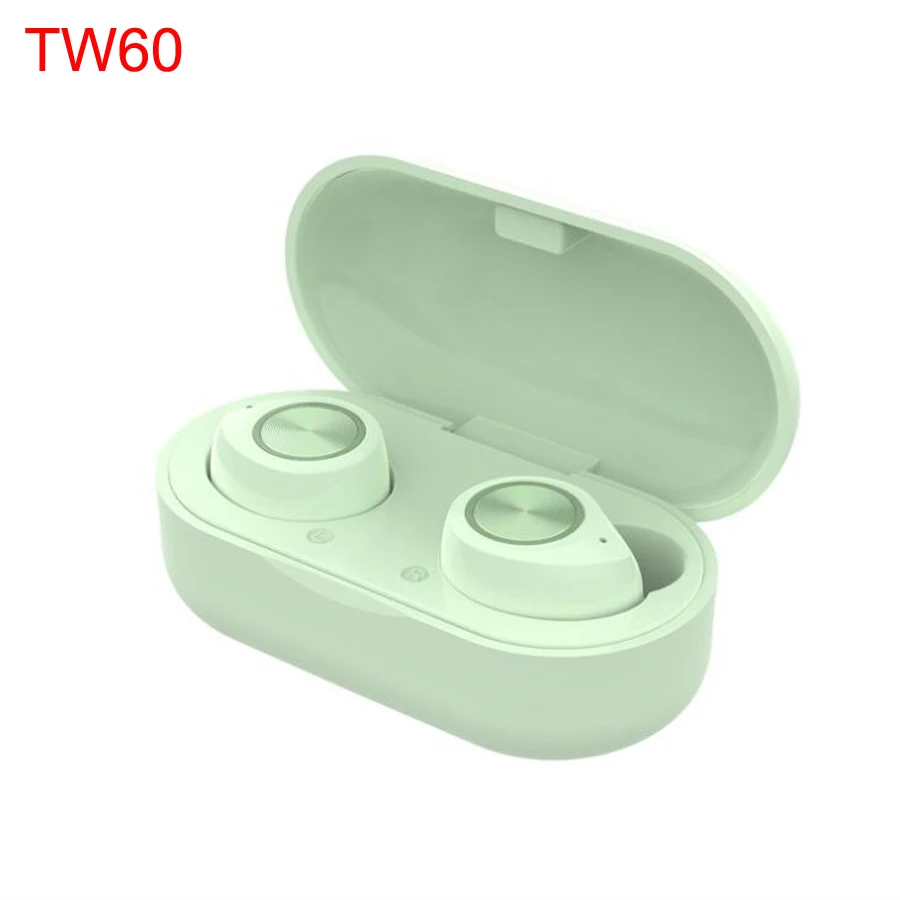 Модные мини беспроводные Bluetooth наушники цвета Макарон TWS 5,0 глубокий бас Bluetooth наушники стерео наушники с микрофоном - Цвет: green