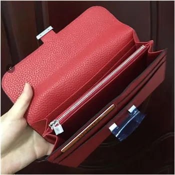 

New Women Long Wallet Classic Card Holder Lady Purses and Wallets cartera mujer money bag genuine leather purse Hot Sale
