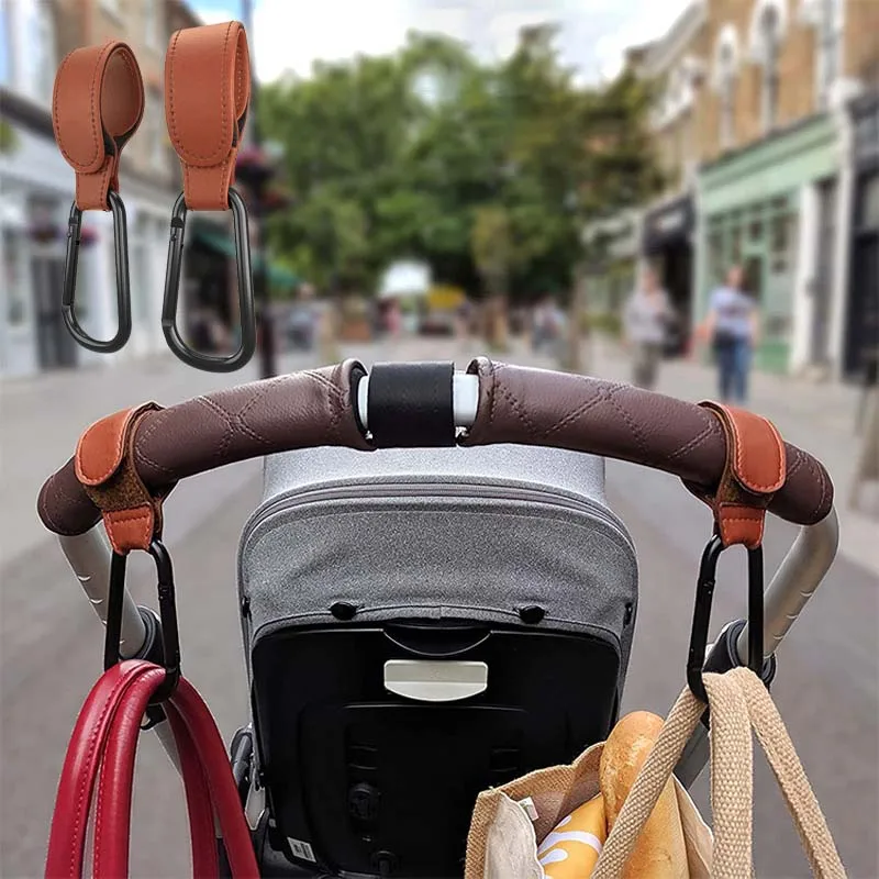 baby stroller accessories accessories	 1Pcs PU Leather Baby Bag Stroller Hook Pram Rotate 360 Degree Rotatable Cart Organizer Pram Hook Stroller Accessories Baby Strollers medium