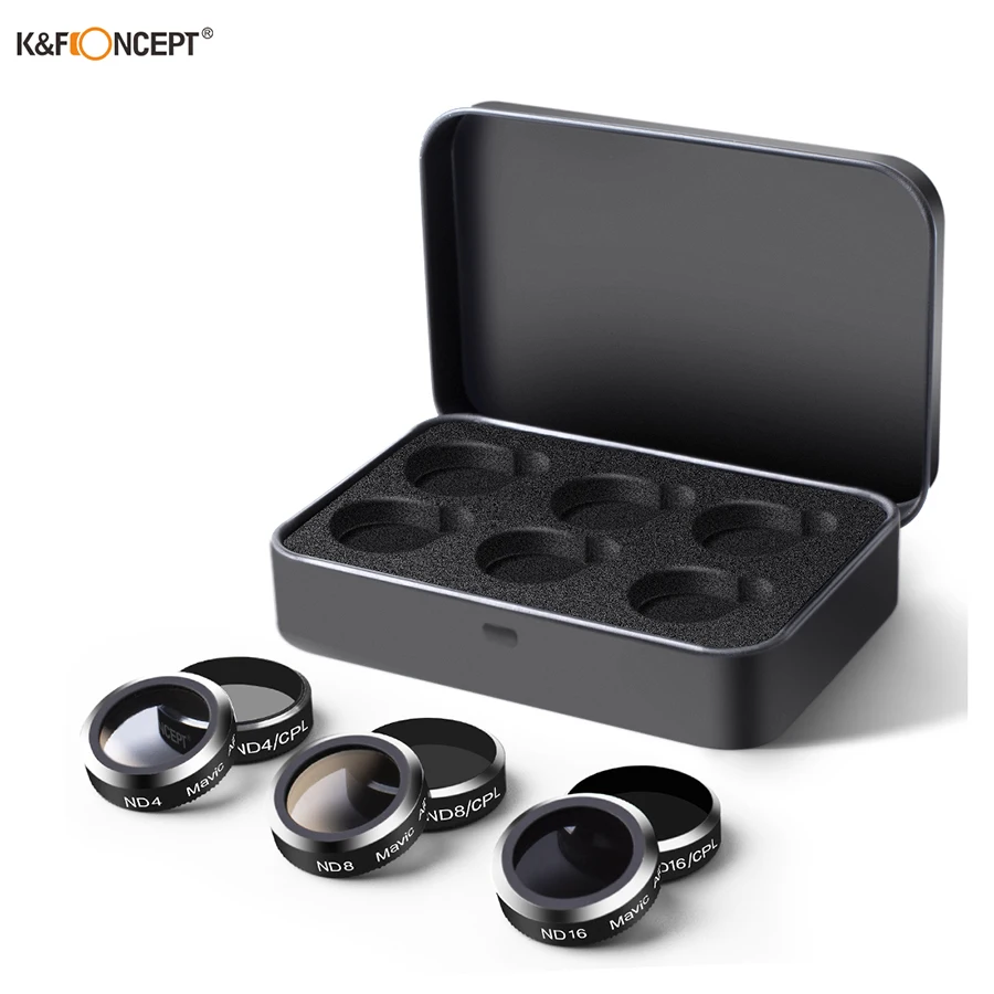 K & F Concept DJI Mavic набор фильтров для объектива воздушной камеры ND4 ND8 ND16 UV CPL