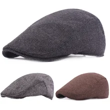 Мужская классическая шапка зимние теплые береты Гольф Вождение газетная кепка Повседневная шляпа таксиста